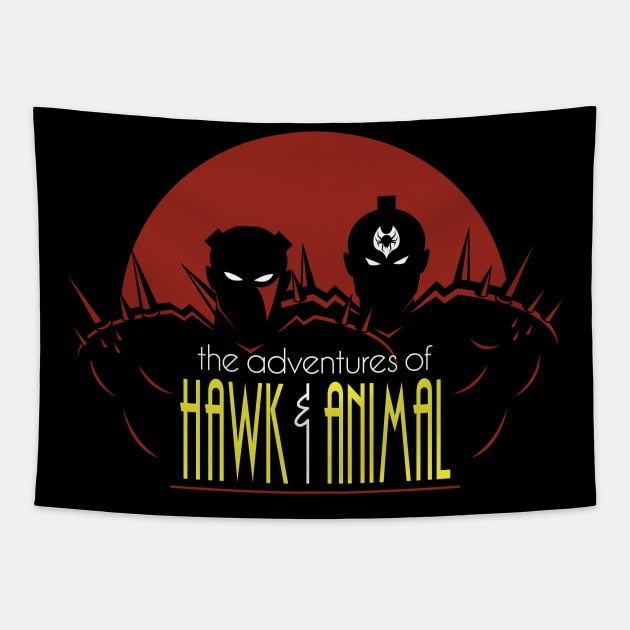 Hawk & Animal Tapestry by wolfkrusemark