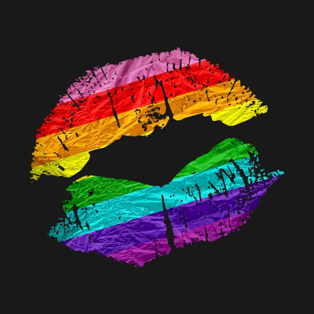 Foil Rainbow Lips - PRIDE by westcub86