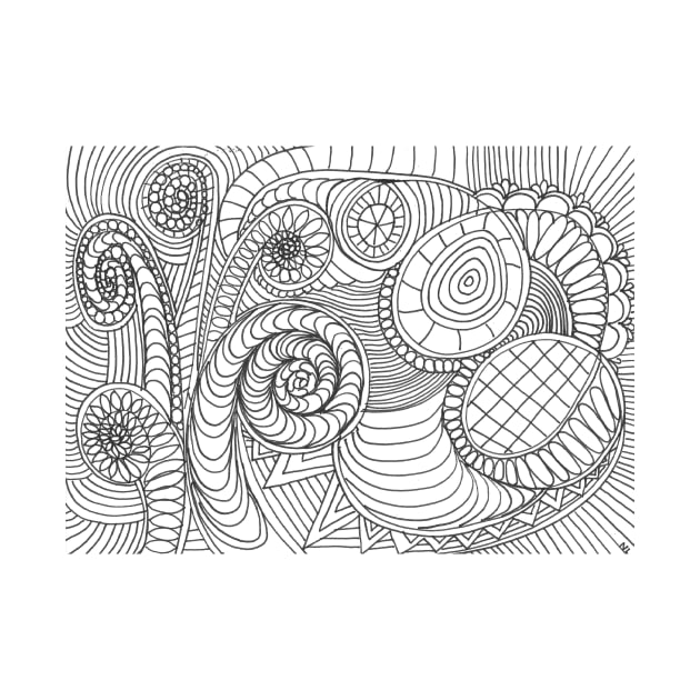 Abstract Coloring page inspired by zentangle by Nathalodi