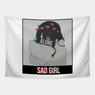 Sad Girl Tapestry