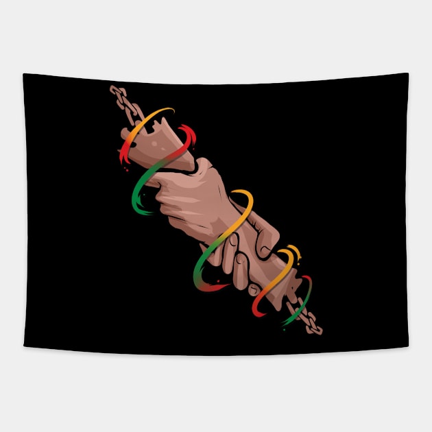 African Heritage Hand Reaching Each Other Freedom Junetenth Tapestry by SinBle