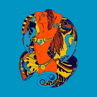 Orange Blue Cancer Beauty T-Shirt