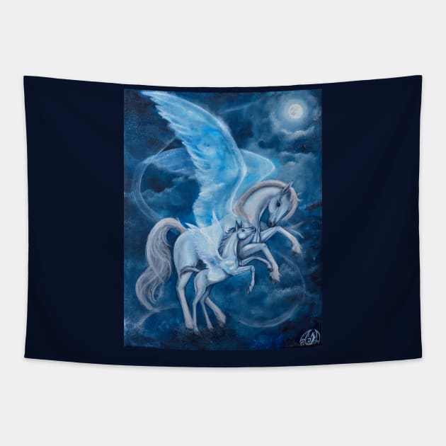 Moonlight dance Tapestry by Draconisa Art