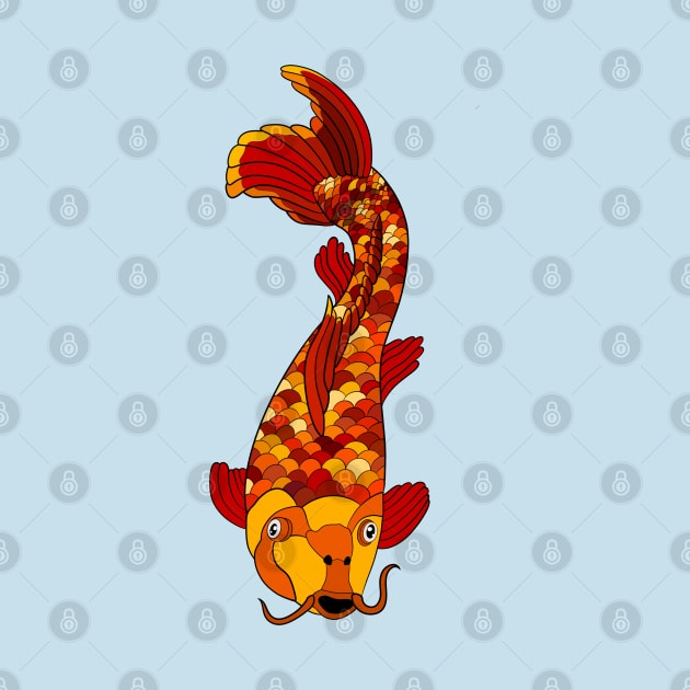 Red and Yellow Koi Fish by Lady Lilac