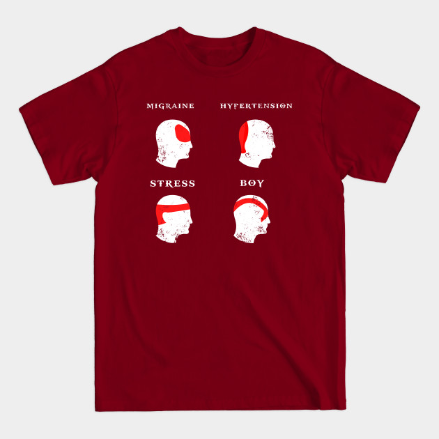 Kratos Head Ache Boy Chart - God Of War Meme - God Of War - T-Shirt Kratos Head Ache Boy Chart - God Of War Meme - God Of War - T-Shirt