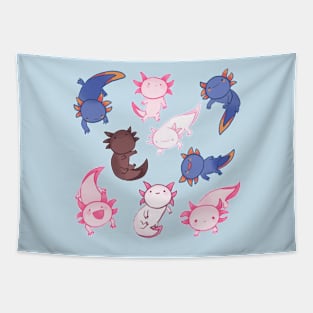 Cute axolotls pack Tapestry