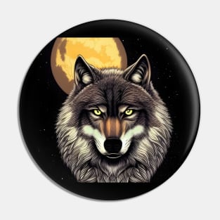 Moon Wolf Pin