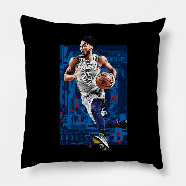 D Rose Timberwolves Pillow by hesxjohnpaul