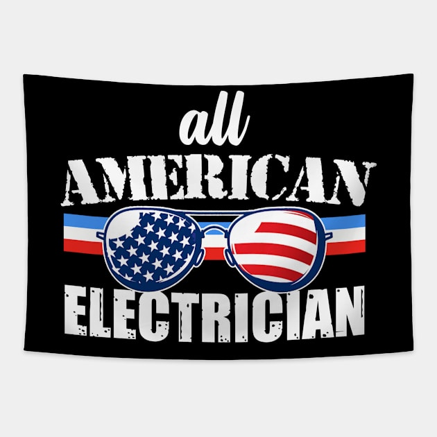 All American Electrician Tapestry by FanaticTee