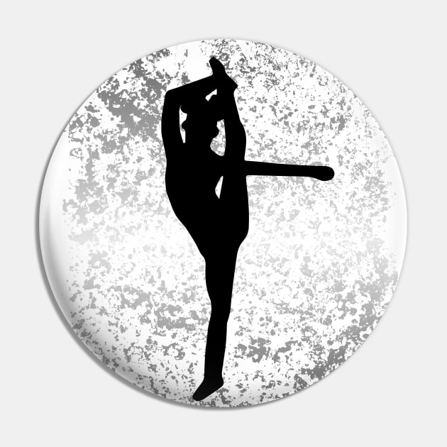 Cheer Silhouette on Silver Flake Design Pin by PurposelyDesigned