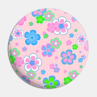 FLOWERS Blooming On Pink Pin