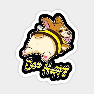 Bee Happy Corgi with Bee Costume Magnet