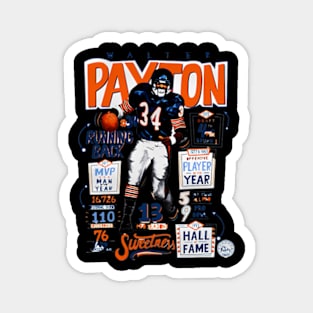 Walter Payton Chicago Stats Magnet