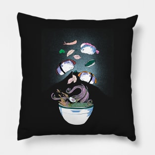 Sushi - all you can eat - strange - black version Pillow