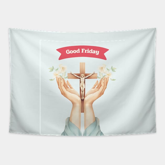 Good Friday with crucifix Tapestry by MilkyBerry