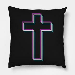 Christian Cross - Vaporwave Aesthetic Pillow