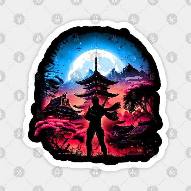 Ninja Village Magnet by Meca-artwork