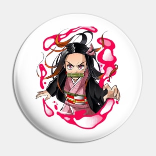 Nezuko on fire Pin