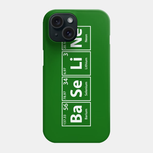 Baseline (Ba-Se-Li-Ne) Periodic Elements Spelling Phone Case by cerebrands