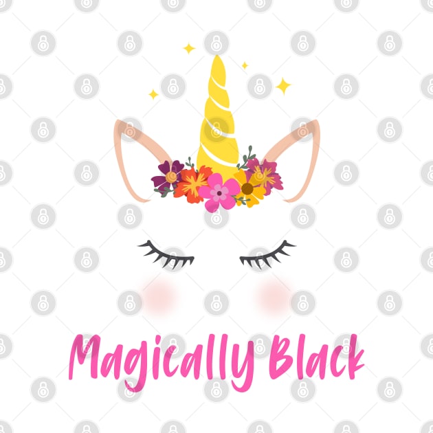 Magically Black Unicorn Lover Gift by BadDesignCo