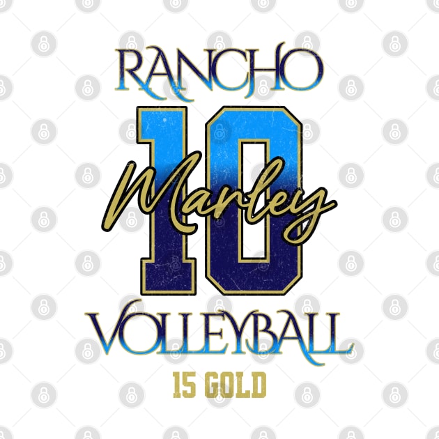 Marley #10 Rancho VB (15 Gold) - White by Rancho Family Merch