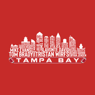 Tampa Bay Football Team 23 Player Roster, Tampa Bay City Skyline T-Shirt