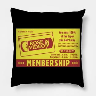 Retro Rose Video Membership Card Pillow