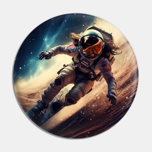 woman astronaut racing in extreme sport cosmic punk space Pin