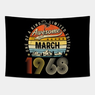 Awesome Since March 1968 Vintage 55th Birthday Tapestry