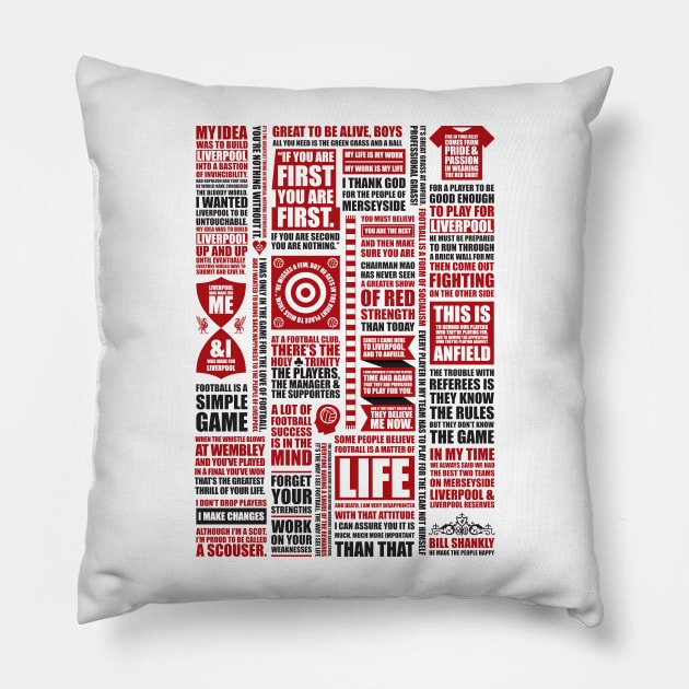 Shanklyisms – a collection of quotes from Bill Shankly Pillow by KAMcDermott74