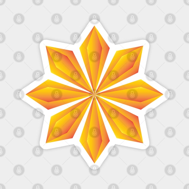 Yellow Crystal flower design Magnet by kindsouldesign