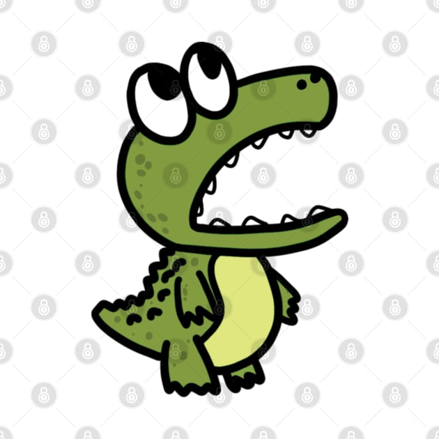 Cute Green Wild Crocodile Animal by Artmmey