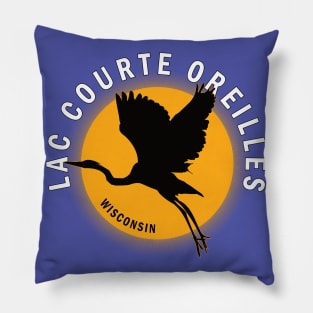 Lac Courte Oreilles in Wisconsin Heron Sunrise Pillow