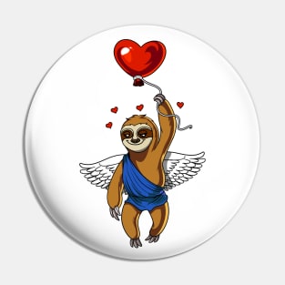 Sloth Love Heart Balloon Pin