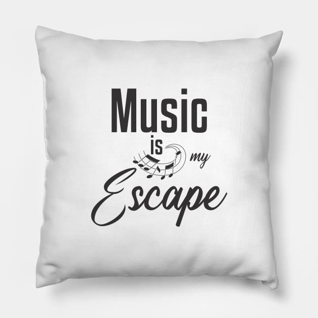 Music Is My Escape Pillow by jampelabs