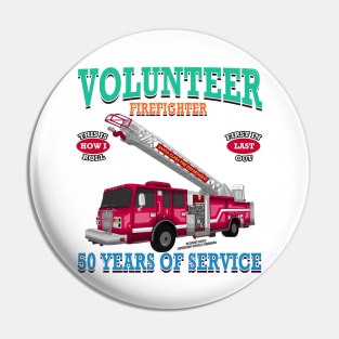 Volunteer Firefighter Fire Truck Novelty Gift Pin