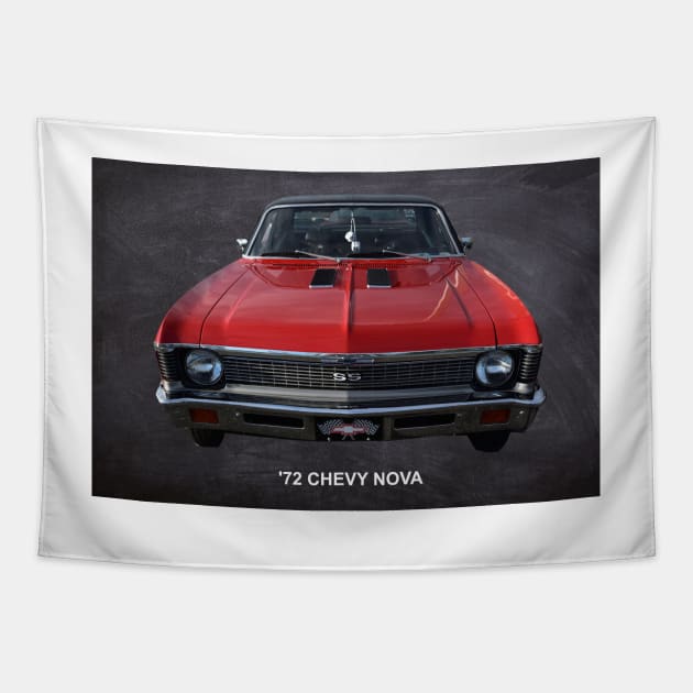 1972 Red Chevy Nova SS Tapestry by JimDeFazioPhotography