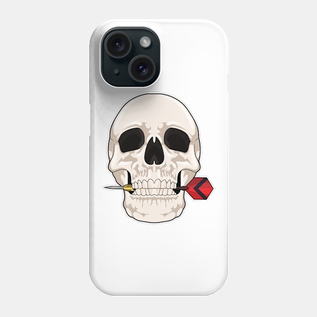 Skull at Darts with Dart Phone Case by Markus Schnabel