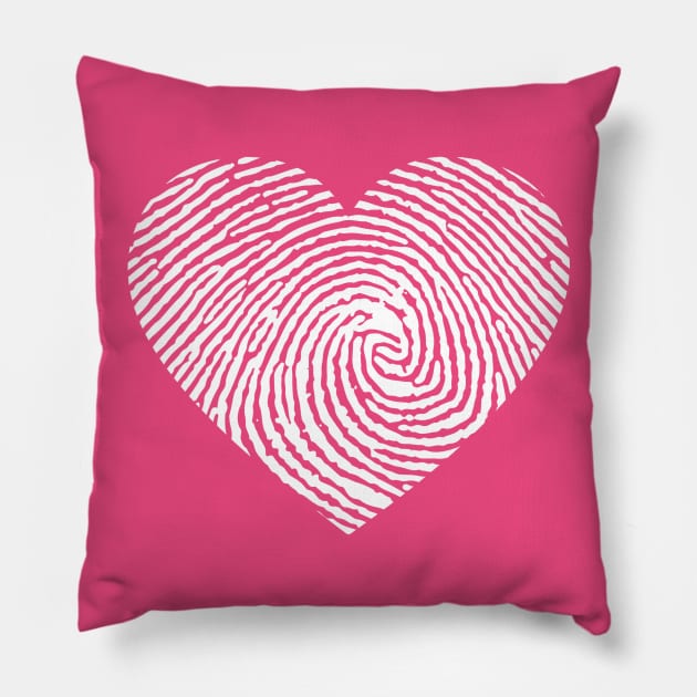 Heart fingerprint Pillow by Totallytees55