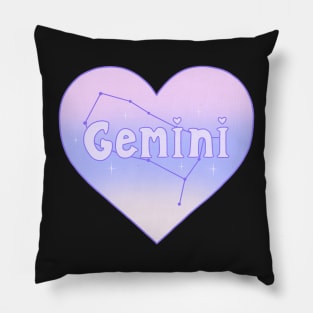 Gemini Constellation Heart Pillow