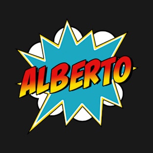 Boys Alberto Name Superhero Comic Book T-Shirt