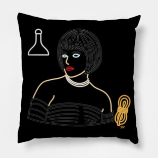 Mrs. White - Neon Portrait Pillow