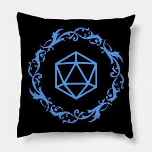 Magical Polyhedral D20 Dice Blue Tabletop Roleplaying RPG Gaming Addict Pillow