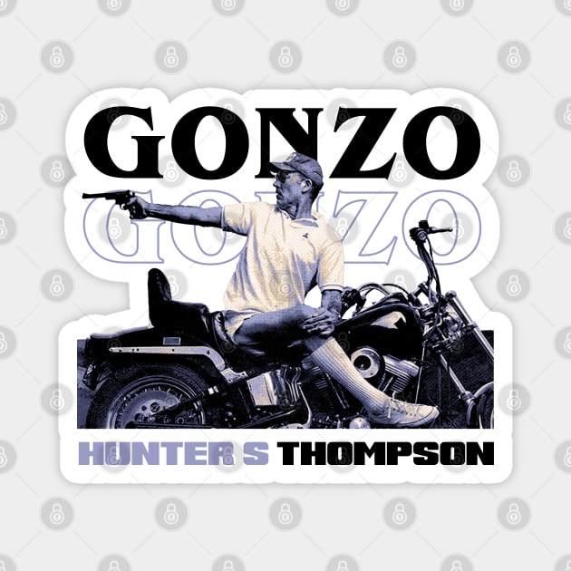 Gonzo Hunter S Tompson Rider Magnet by Jina Botak