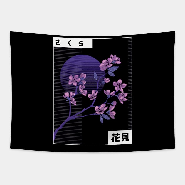 Cherry Blossom Japan Aesthetic Japanese Tapestry by wbdesignz