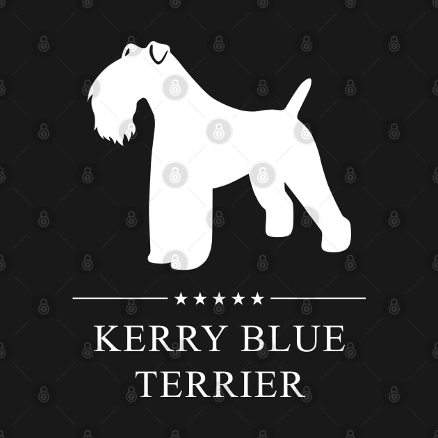 Kerry Blue Terrier Dog White Silhouette by millersye