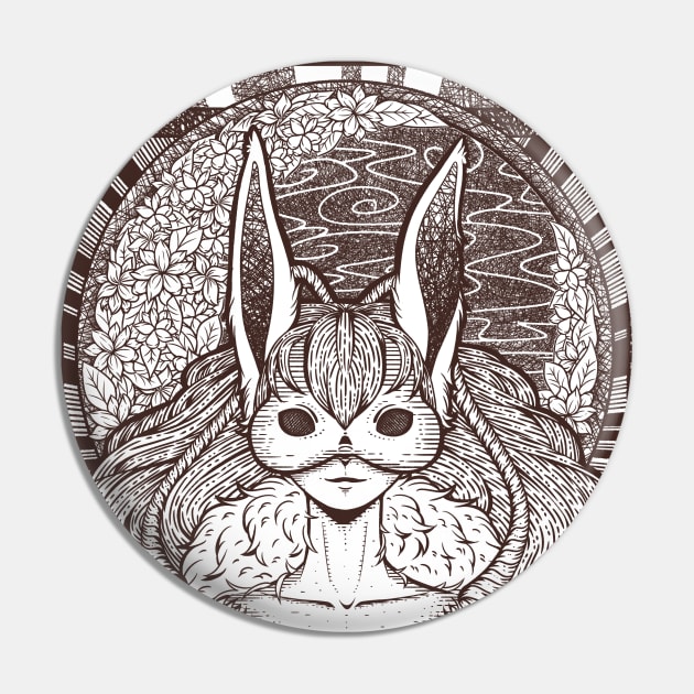 Moon Bunny Illustration Pin by zarya_kiqo