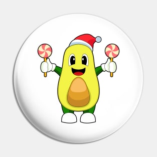 Avocado Christmas Lollipop Pin