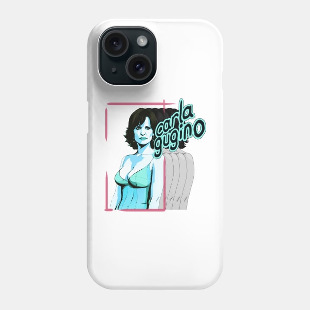 Carla Gugino watercolor portrait graphic design Phone Case by ironpalette