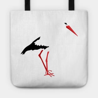 Digital stork drawing Tote